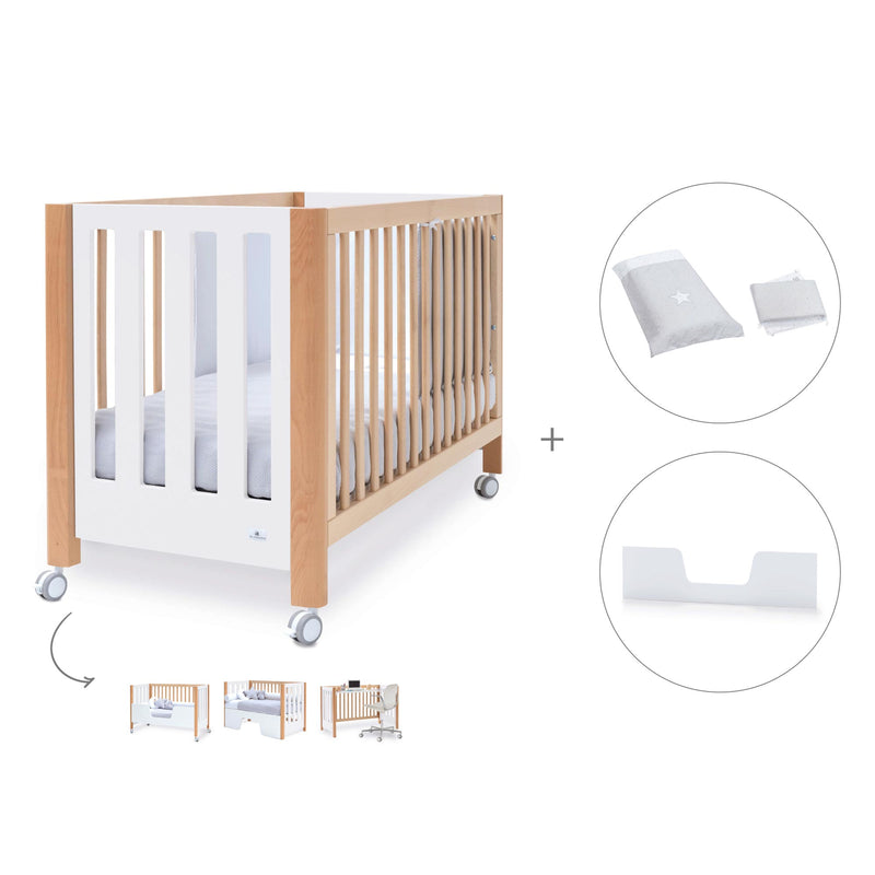 Berço co-sleeping 60x120 cm (5in1) madeira/branco · Occa C166-M9577