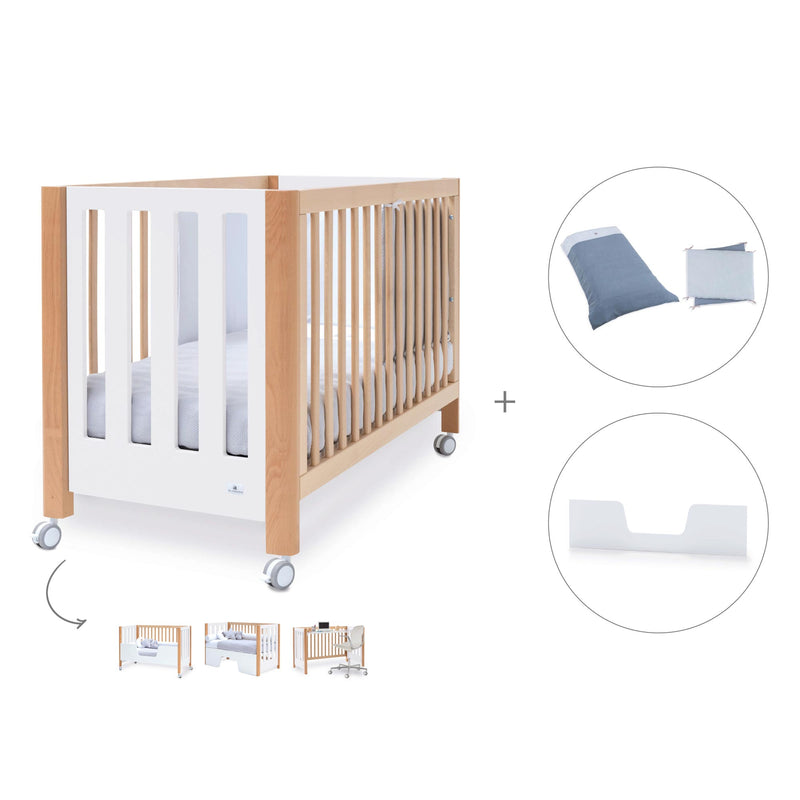 Berço co-sleeping 60x120 cm (5in1) madeira/branco · Occa C166-M9577