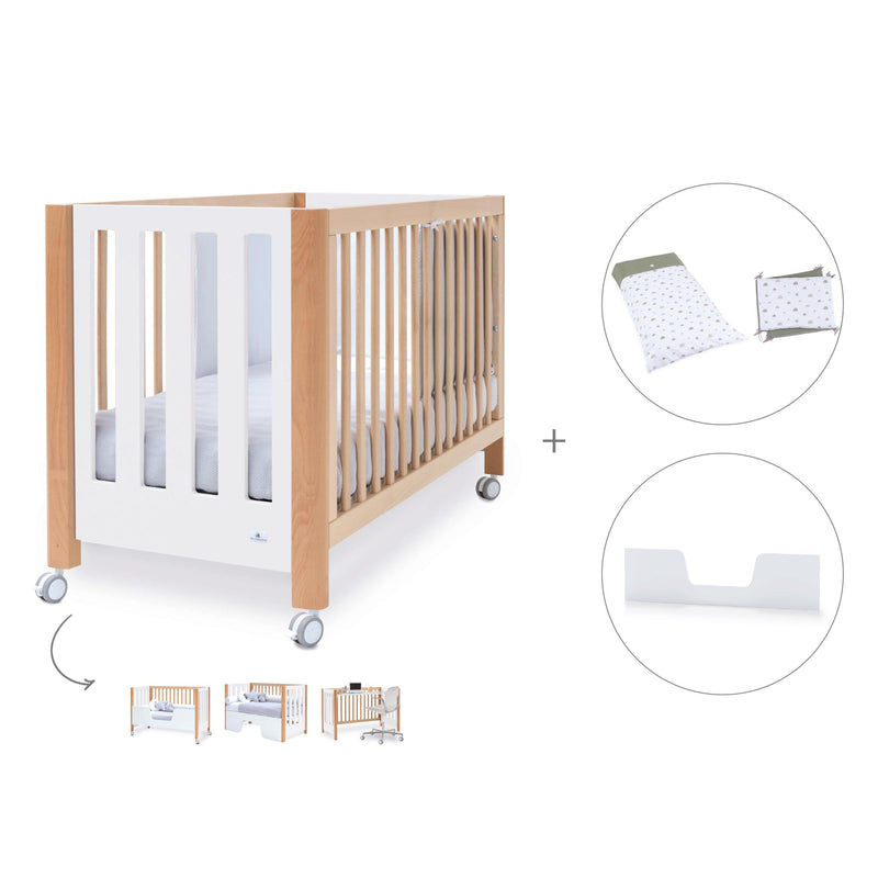 Berço co-sleeping 60x120 cm (5in1) madeira/branco · Occa C166-M9577