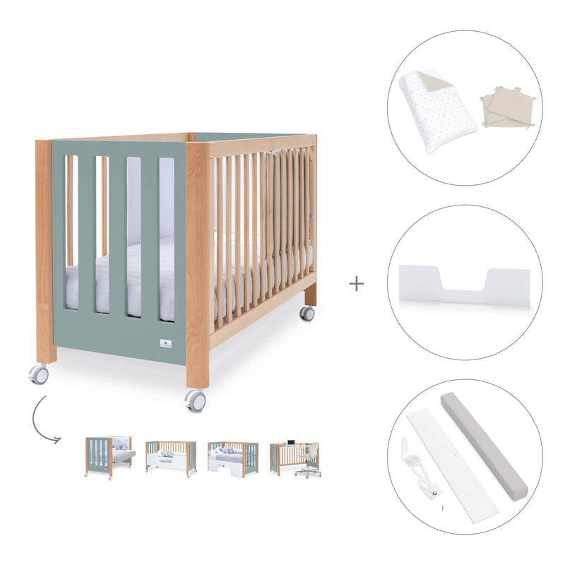 Co-sleeping cot 60x120 cm (5in1) wood/green · Occa C166-M9557