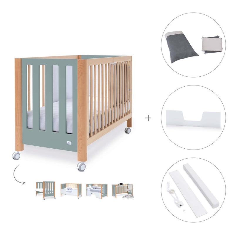 Co-sleeping cot 60x120 cm (5in1) wood/green · Occa C166-M9557