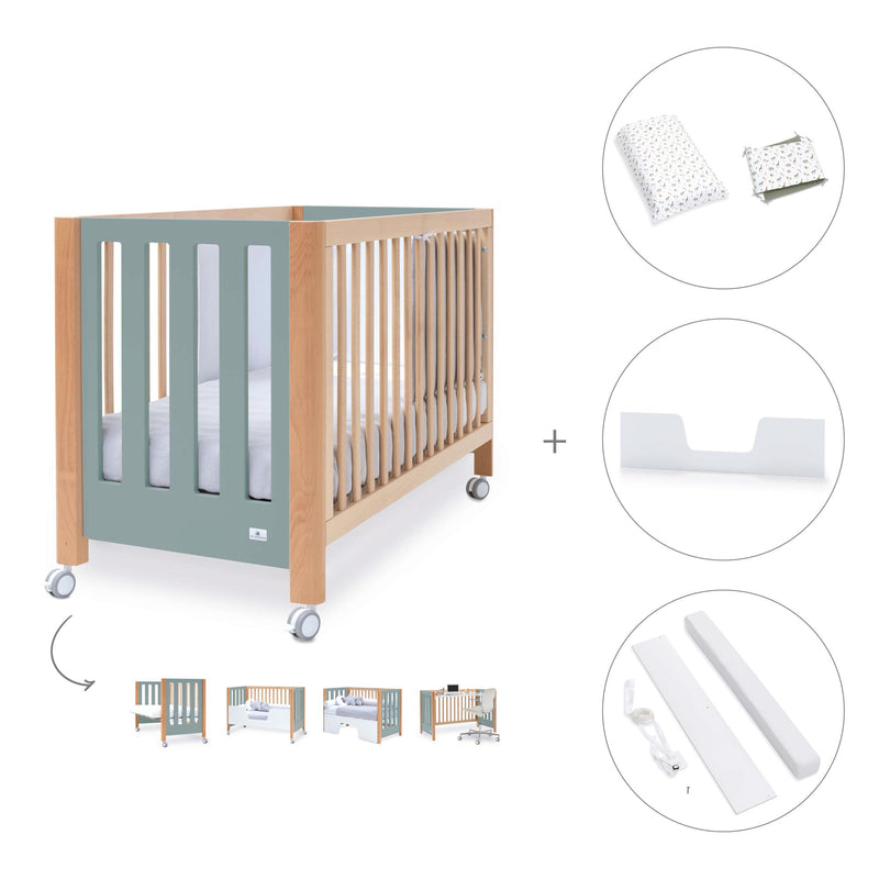 Co-sleeping cot 60x120 cm (5in1) wood/green · Occa C166-M9557