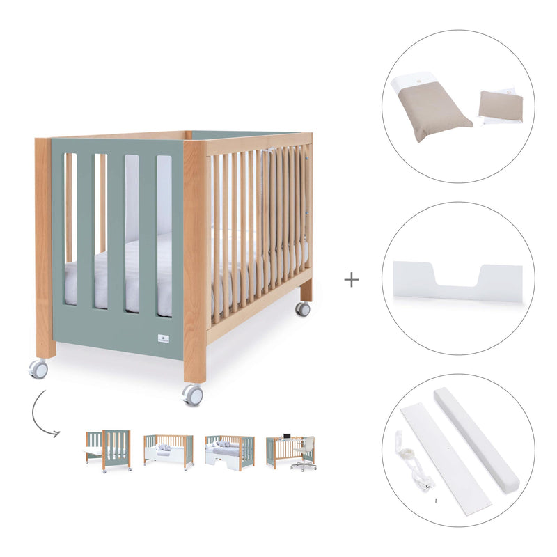 Co-sleeping cot 60x120 cm (5in1) wood/green · Occa C166-M9557