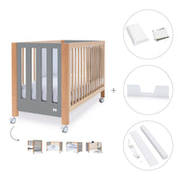 Berço co-sleeping 60x120 cm (5in1) madeira/cinzento · Occa C166-M9558