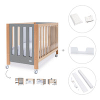 Berço co-sleeping 60x120 cm (5in1) madeira/cinzento · Occa C166-M9558