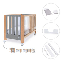 Berço co-sleeping 60x120 cm (5in1) madeira/cinzento · Occa C166-M9558