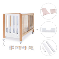 Berço co-sleeping 60x120 cm (5in1) madeira/branco · Occa C166-M9577