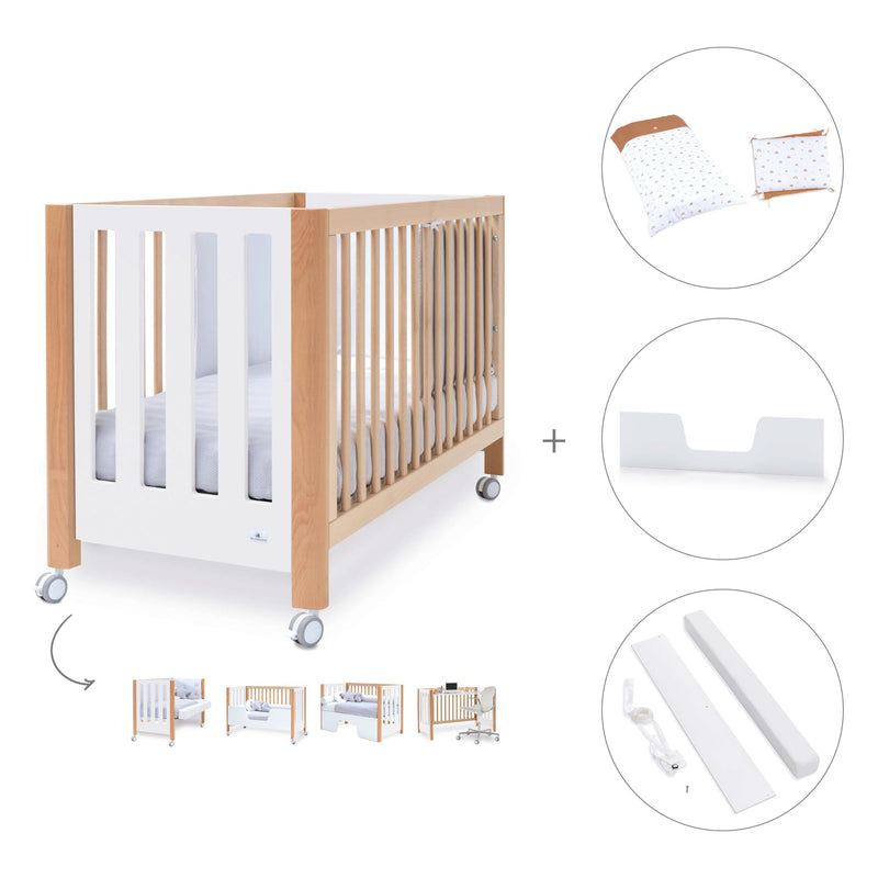 Berço co-sleeping 60x120 cm (5in1) madeira/branco · Occa C166-M9577