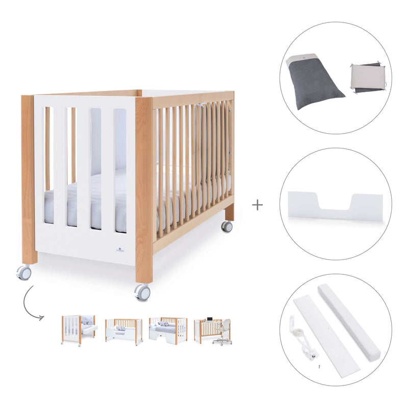 Berço co-sleeping 60x120 cm (5in1) madeira/branco · Occa C166-M9577