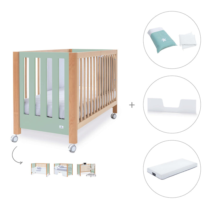 Co-sleeping cot 60x120 cm (5in1) wood/mint · Occa C166-M9555