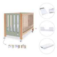 Co-sleeping cot 60x120 cm (5in1) wood/green olive · Occa C166-M9556