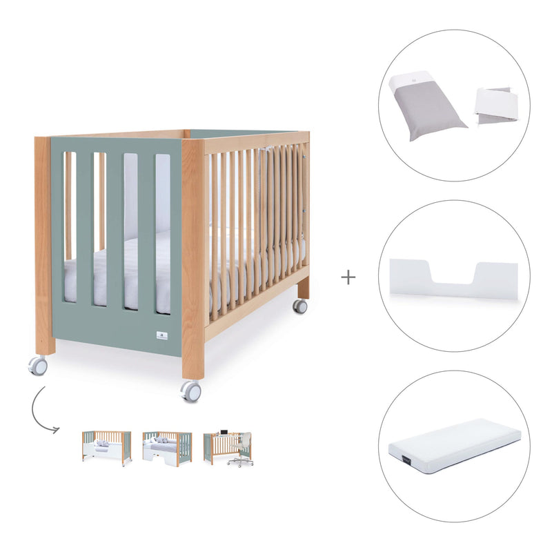 Co-sleeping cot 60x120 cm (5in1) wood/green · Occa C166-M9557