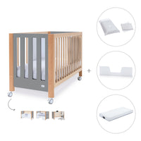 Berço co-sleeping 60x120 cm (5in1) madeira/cinzento · Occa C166-M9558