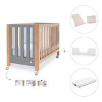 Berço co-sleeping 60x120 cm (5in1) madeira/cinzento · Occa C166-M9558