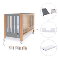 Berço co-sleeping 60x120 cm (5in1) madeira/cinzento · Occa C166-M9558