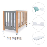 Berço co-sleeping 60x120 cm (5in1) madeira/cinzento · Occa C166-M9558