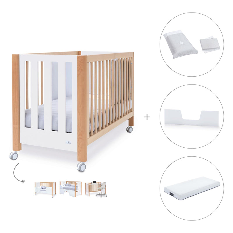 Berço co-sleeping 60x120 cm (5in1) madeira/branco · Occa C166-M9577