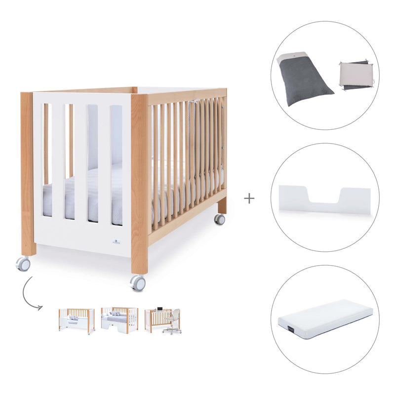 Berço co-sleeping 60x120 cm (5in1) madeira/branco · Occa C166-M9577