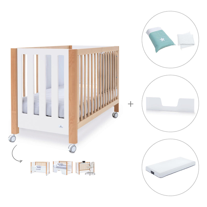 Berço co-sleeping 60x120 cm (5in1) madeira/branco · Occa C166-M9577