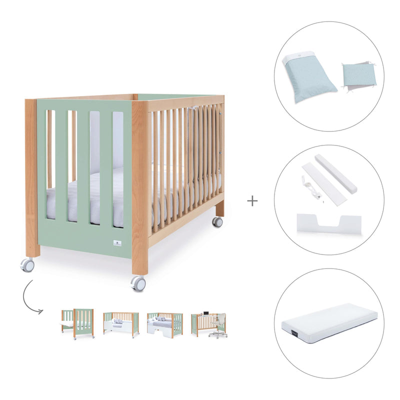 Co-sleeping cot 60x120 cm (5in1) wood/mint · Occa C166-M9555