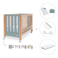 Co-sleeping cot 60x120 cm (5in1) wood/green · Occa C166-M9557