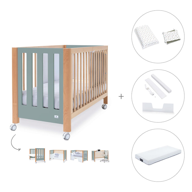 Co-sleeping cot 60x120 cm (5in1) wood/green · Occa C166-M9557