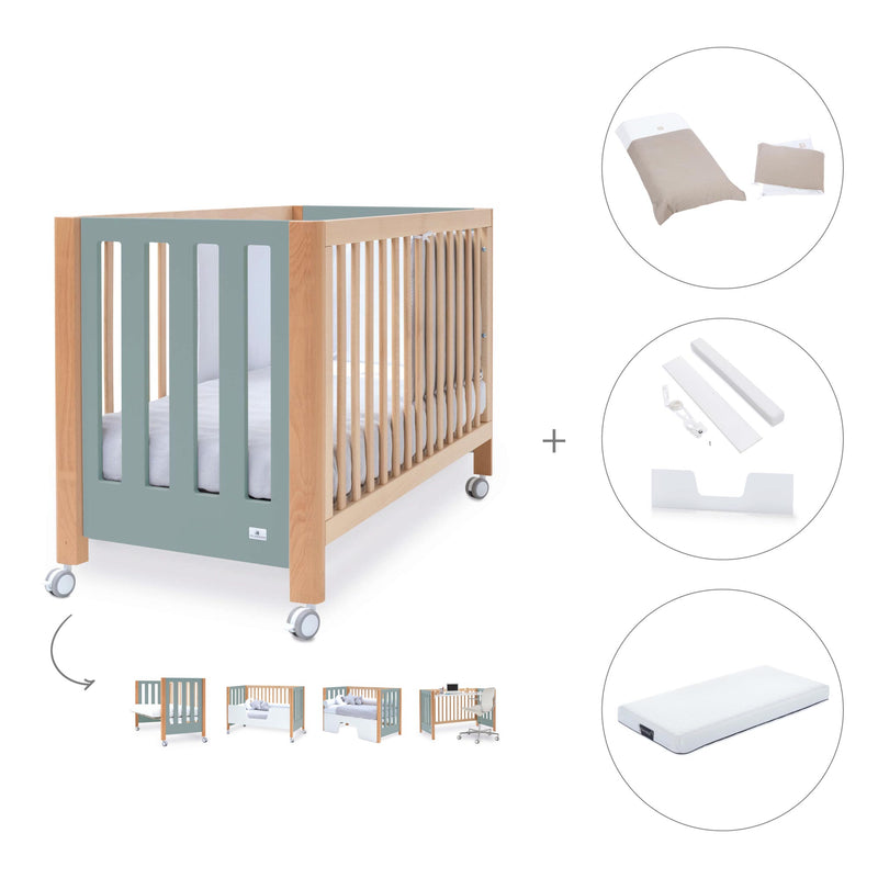 Co-sleeping cot 60x120 cm (5in1) wood/green · Occa C166-M9557