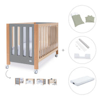 Beistelbett 60x120 cm (5in1) Holz/grau · Occa C166-M9558