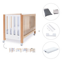 Berço co-sleeping 60x120 cm (5in1) madeira/branco · Occa C166-M9577