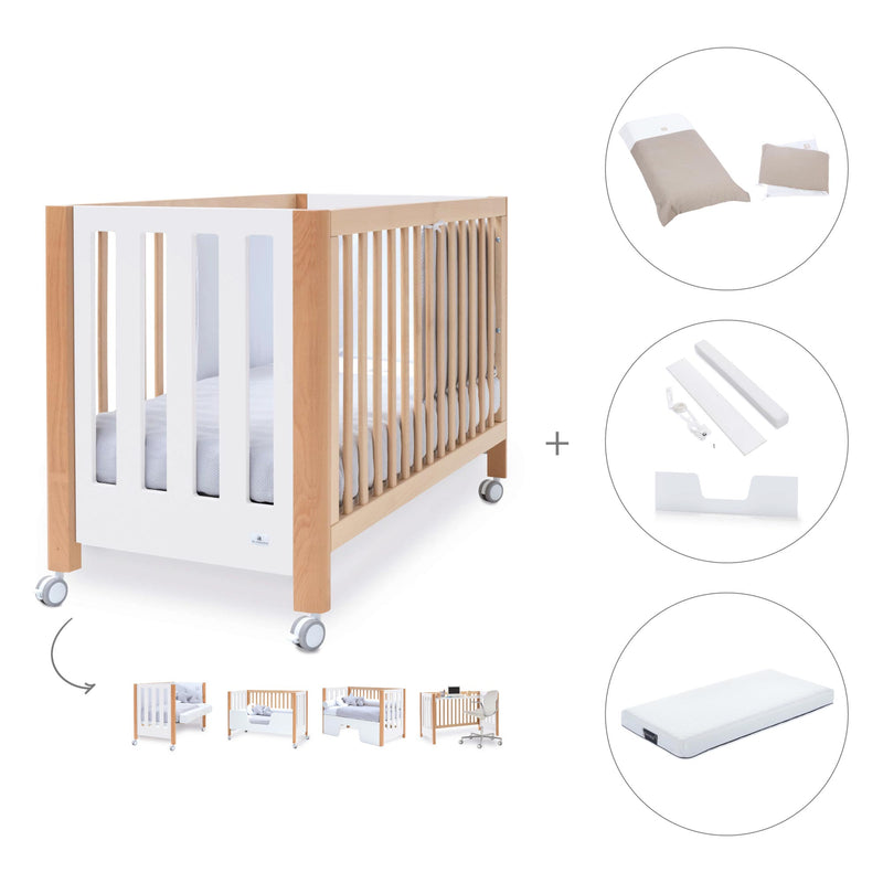 Berço co-sleeping 60x120 cm (5in1) madeira/branco · Occa C166-M9577