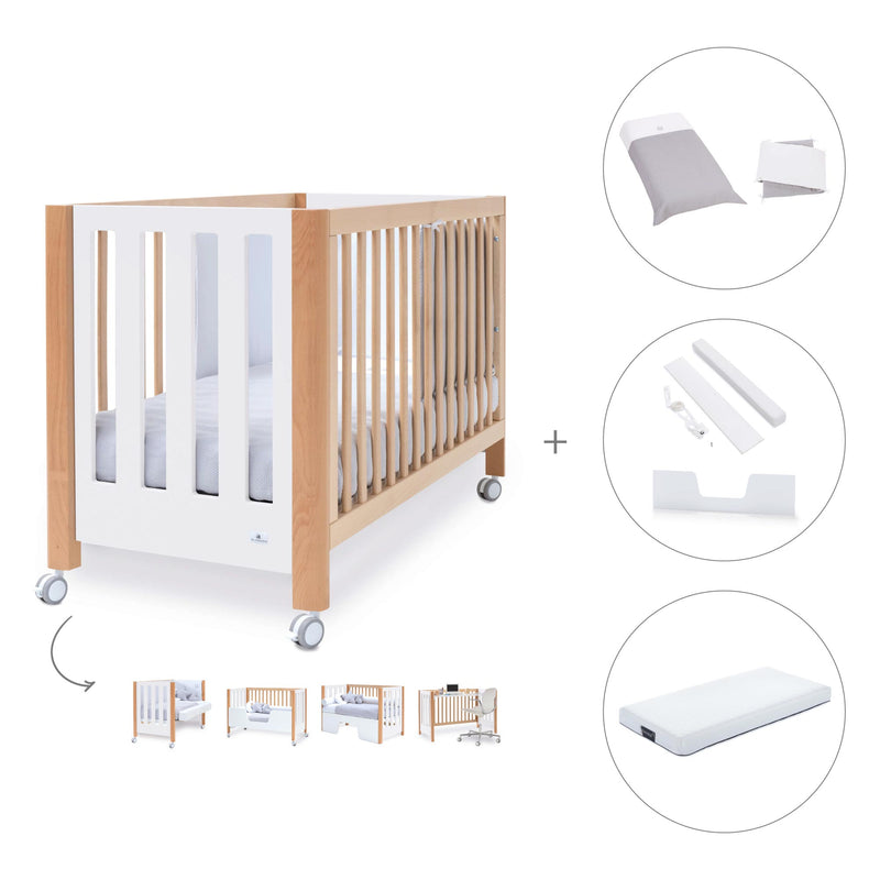 Berço co-sleeping 60x120 cm (5in1) madeira/branco · Occa C166-M9577