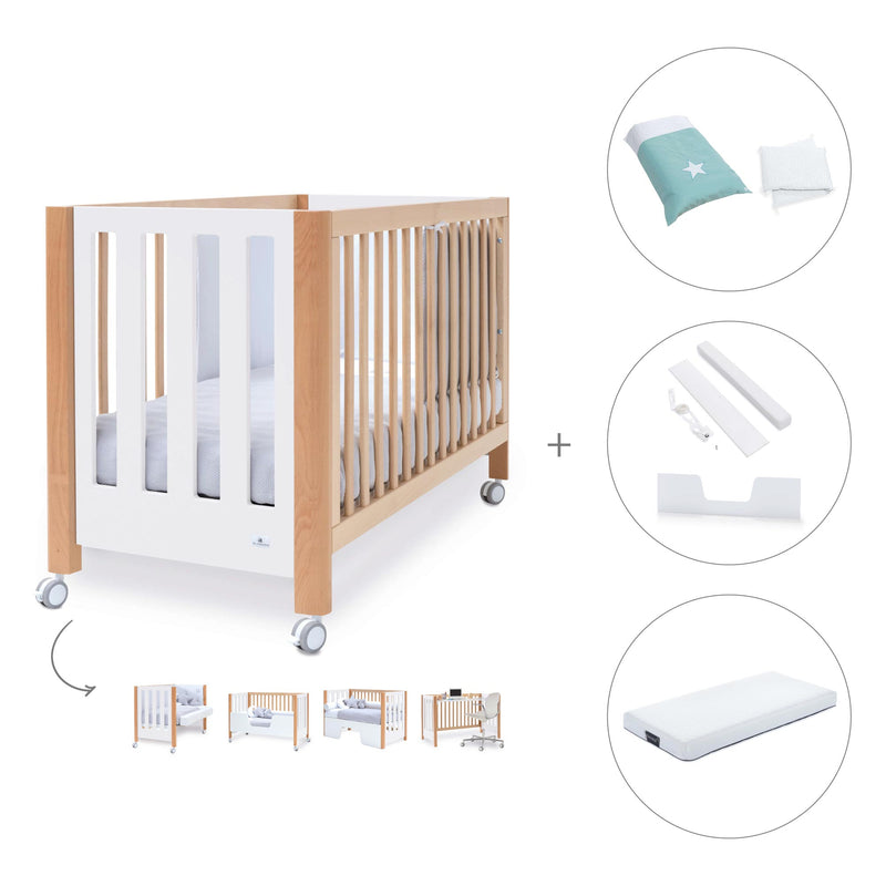 Berço co-sleeping 60x120 cm (5in1) madeira/branco · Occa C166-M9577