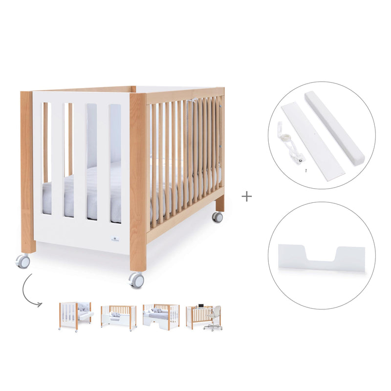 Berço co-sleeping 60x120 cm (5in1) madeira/branco · Occa C166-M9577