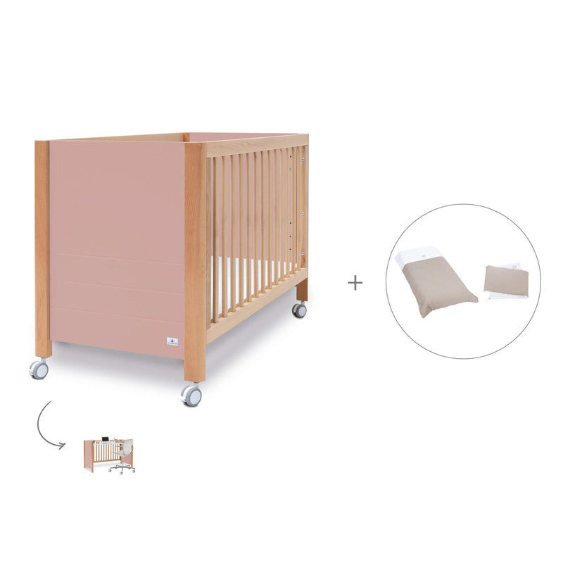 Co-sleeping cot 60x120 cm (5in1) wood/pink · Ombra C167-M9559