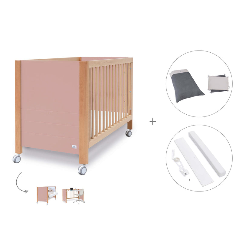 Co-sleeping cot 60x120 cm (5in1) wood/pink · Ombra C167-M9559