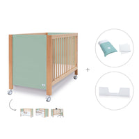 Co-sleeping cot 60x120 cm (5in1) wood/mint · Ombra C167-M9555