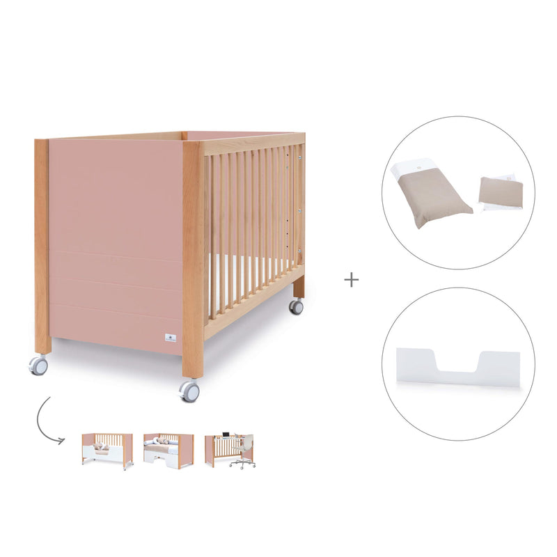 Co-sleeping cot 60x120 cm (5in1) wood/pink · Ombra C167-M9559