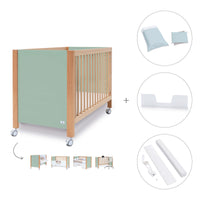 Co-sleeping cot 60x120 cm (5in1) wood/mint · Ombra C167-M9555