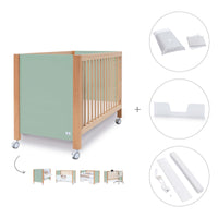 Co-sleeping cot 60x120 cm (5in1) wood/mint · Ombra C167-M9555