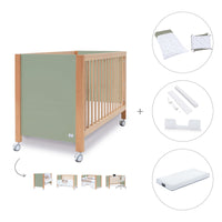 Co-sleeping cot 60x120 cm (5in1) wood/green olive · Ombra C167-M9556