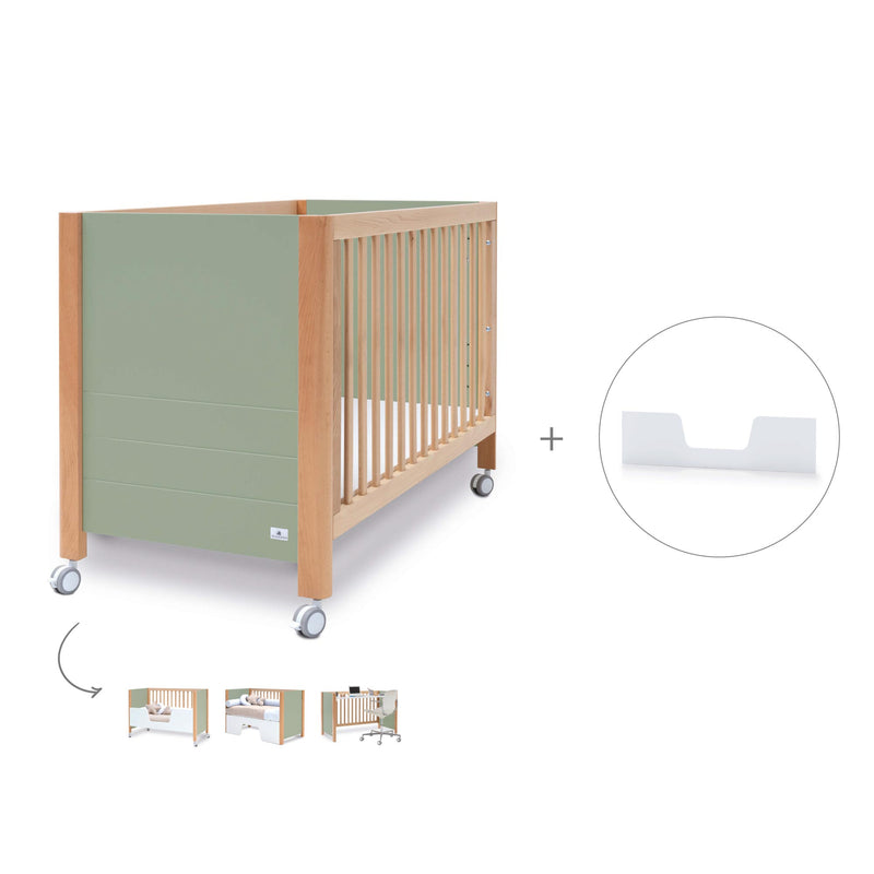 Co-sleeping cot 60x120 cm (5in1) wood/green olive · Ombra C167-M9556