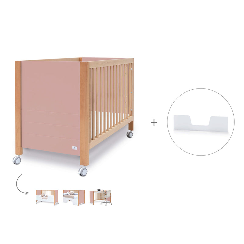 Co-sleeping cot 60x120 cm (5in1) wood/pink · Ombra C167-M9559