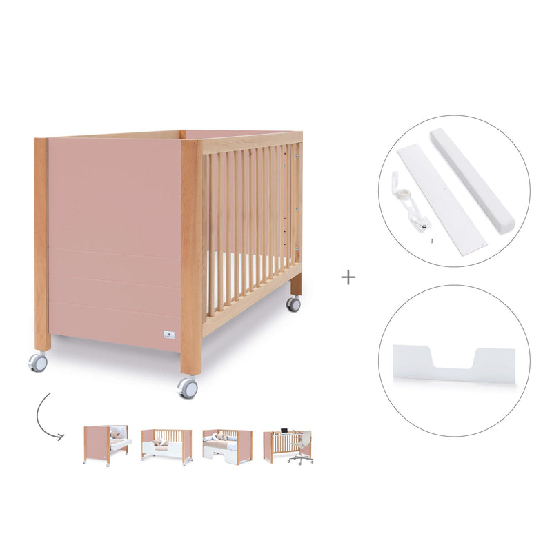 Co-sleeping cot 60x120 cm (5in1) wood/pink · Ombra C167-M9559