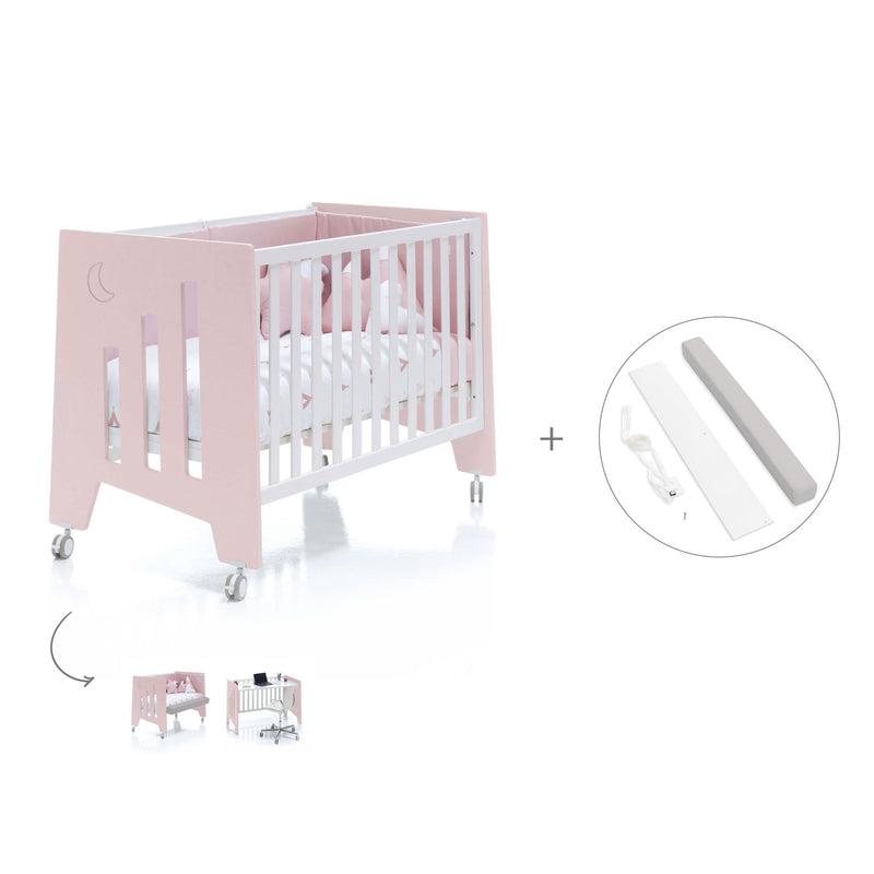 Babybett-Schreibtisch 60x120 cm (2in1) rosa · Omni C181-M7742