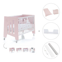 Babybett-Schreibtisch 60x120 cm (2in1) rosa · Omni C181-M7742