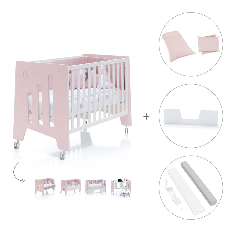 Babybett-Schreibtisch 60x120 cm (2in1) rosa · Omni C181-M7742