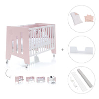Babybett-Schreibtisch 60x120 cm (2in1) rosa · Omni C181-M7742