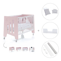Babybett-Schreibtisch 60x120 cm (2in1) rosa · Omni C181-M7742