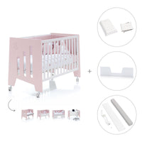 Babybett-Schreibtisch 60x120 cm (2in1) rosa · Omni C181-M7742