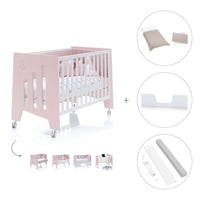 Babybett-Schreibtisch 60x120 cm (2in1) rosa · Omni C181-M7742